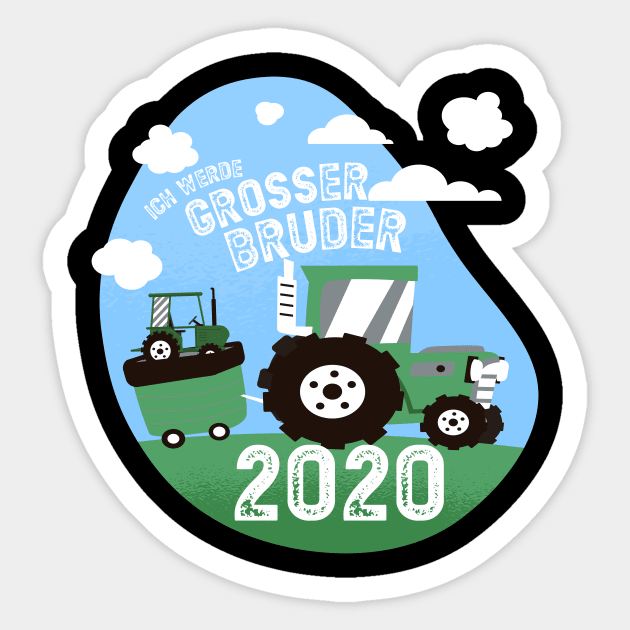 Grosser Bruder Traktor Shirt um Schwangerschaft zu verkünden Sticker by alpmedia